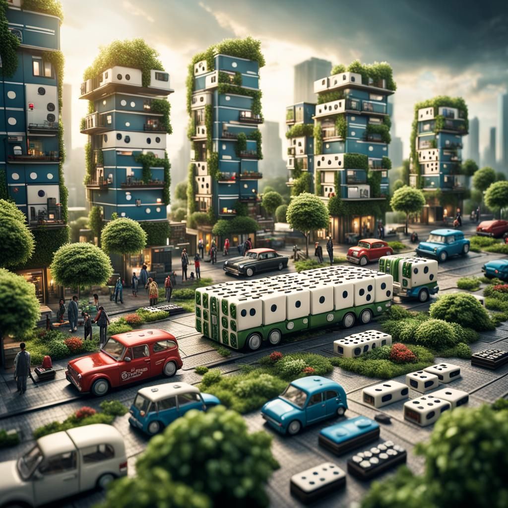 Domino City: Hyperrealistic Urban Design in HDR