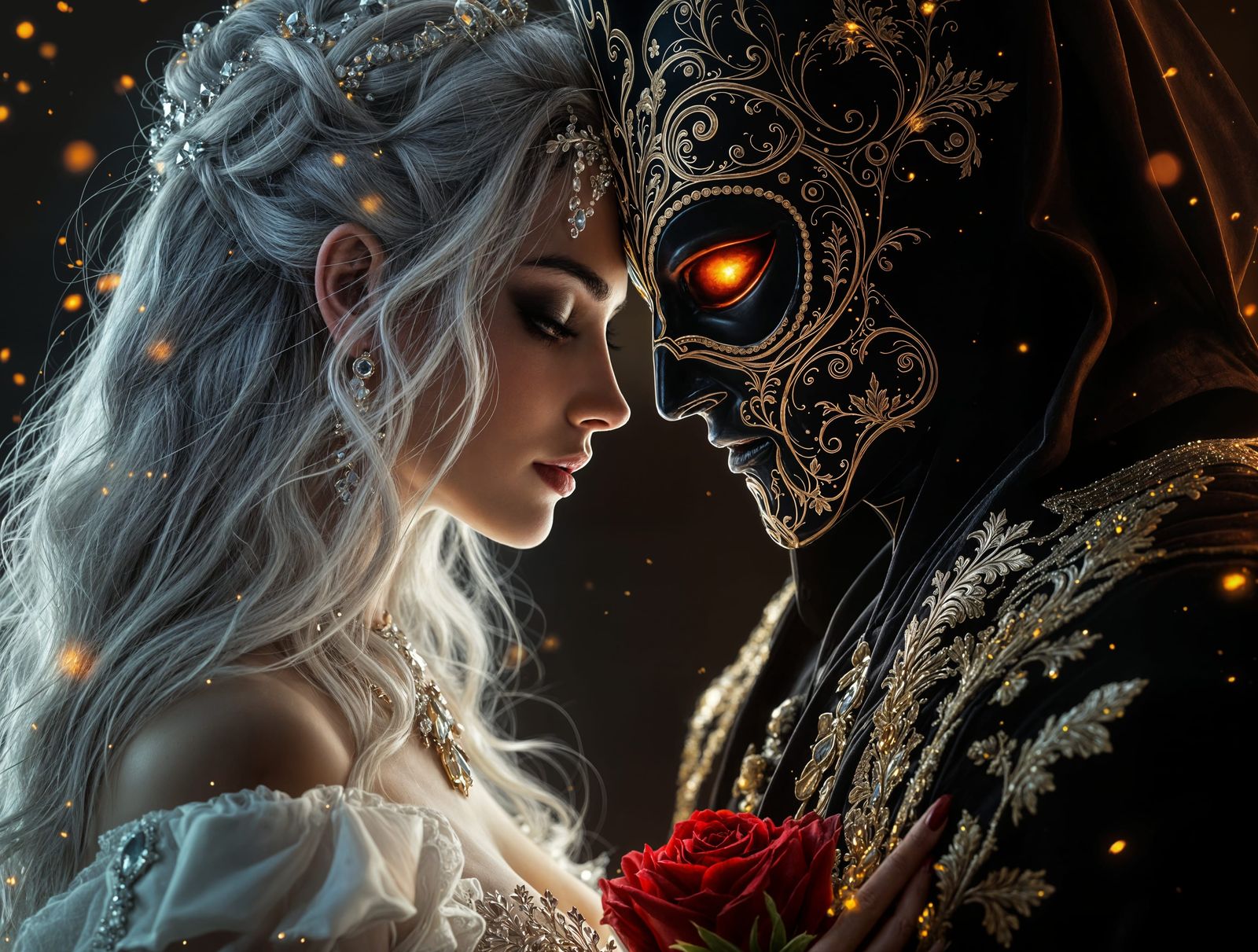 Hyperrealistic Portrait of Light and Darkness