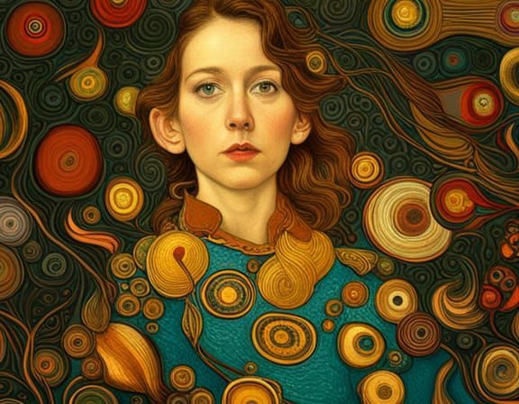 Klimt and Van Gogh Fusion: Unconventional Fractal Art