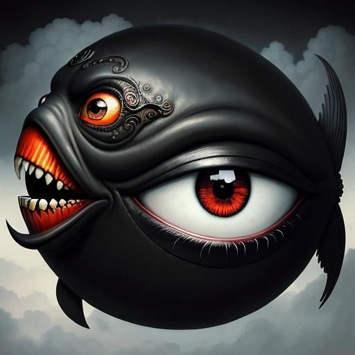 Elegant Black Eyeball Gazing at Cloud