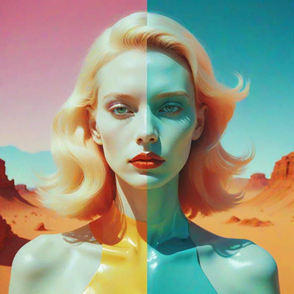 Opalescent Rock Star Portrait as Oil Painting