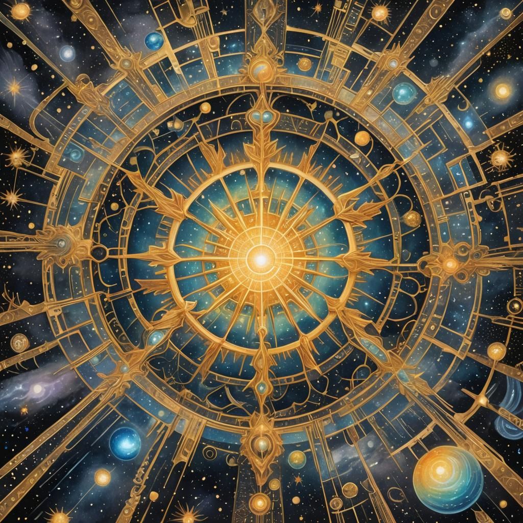 Surreal Cosmic Convergence in Astral Projection Art