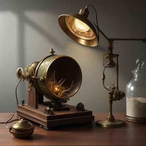 Steampunk Scientist Examines Moth in Victorian Laboratory