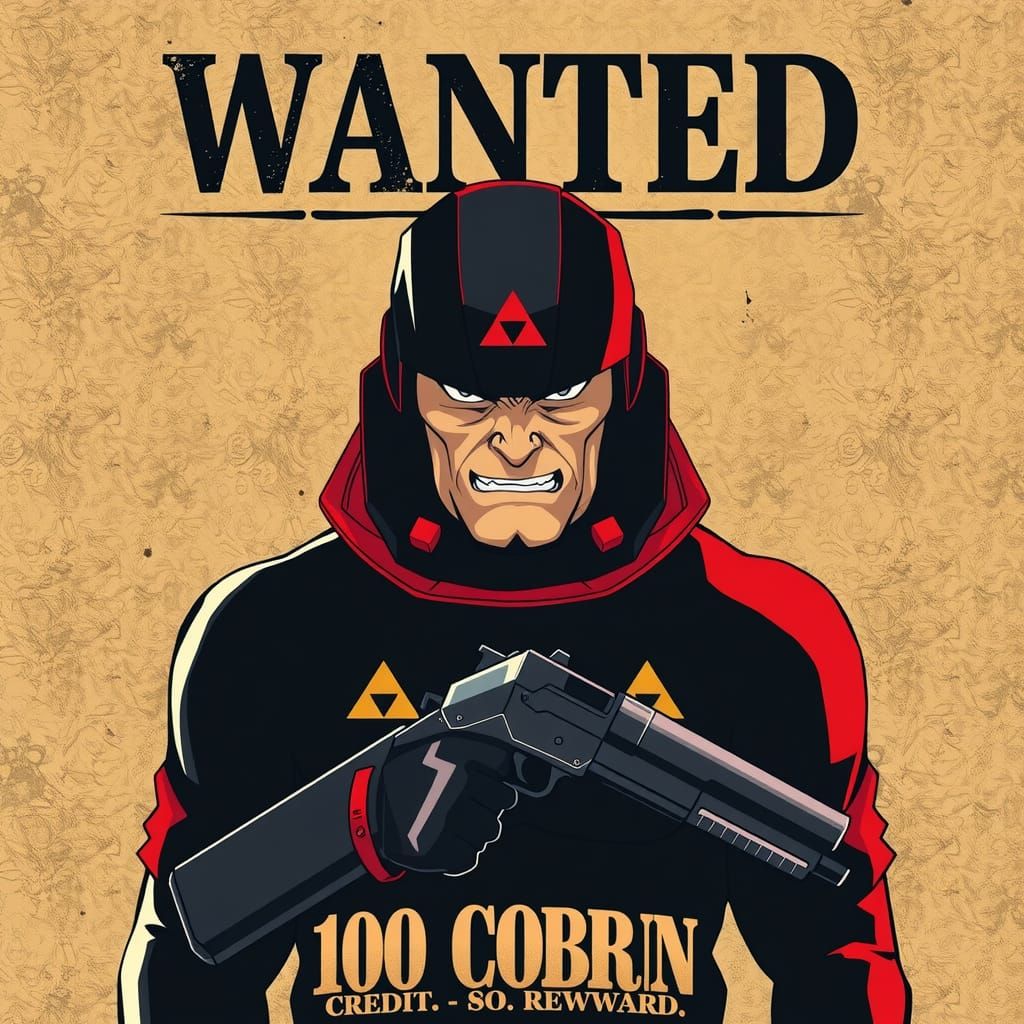 Cobra Wanted: Manga-Style Anime Illustration