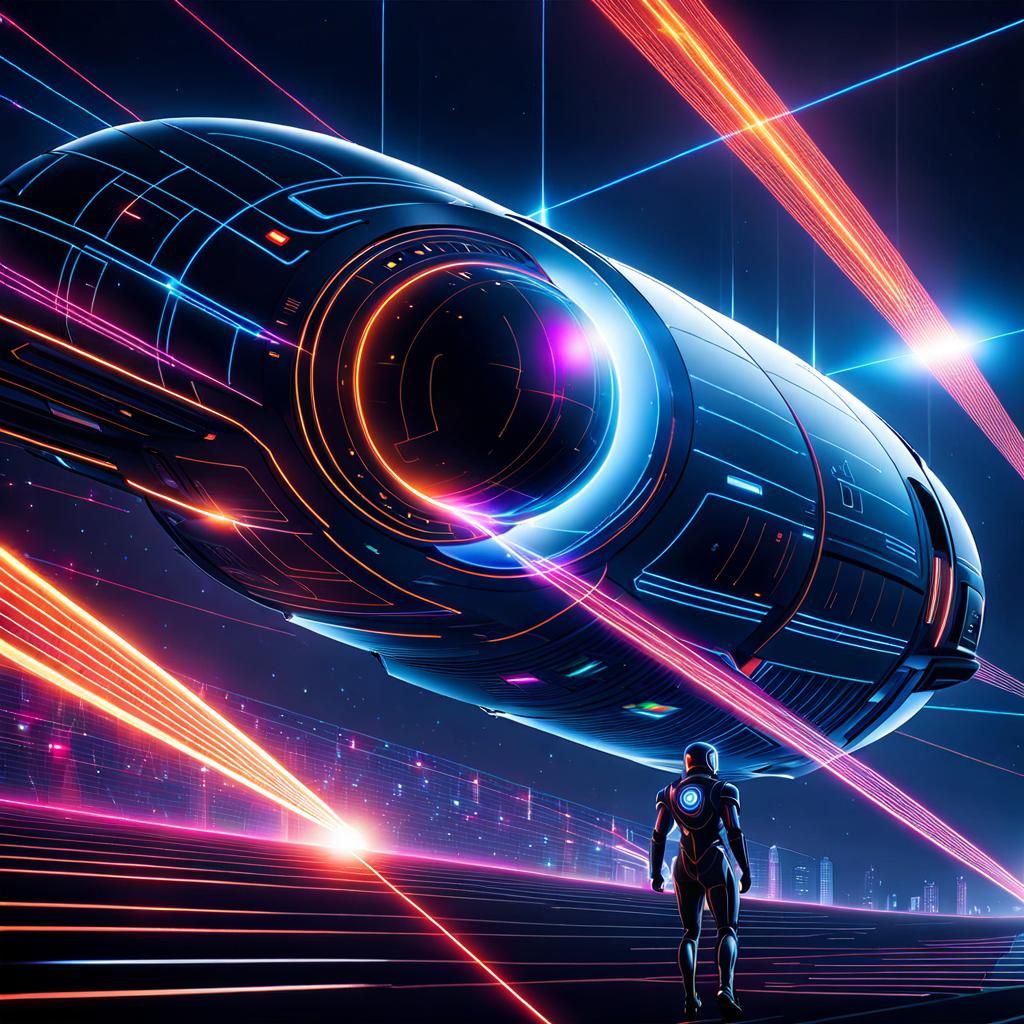 Futuristic AI Entity Creates Images with Laser Beams