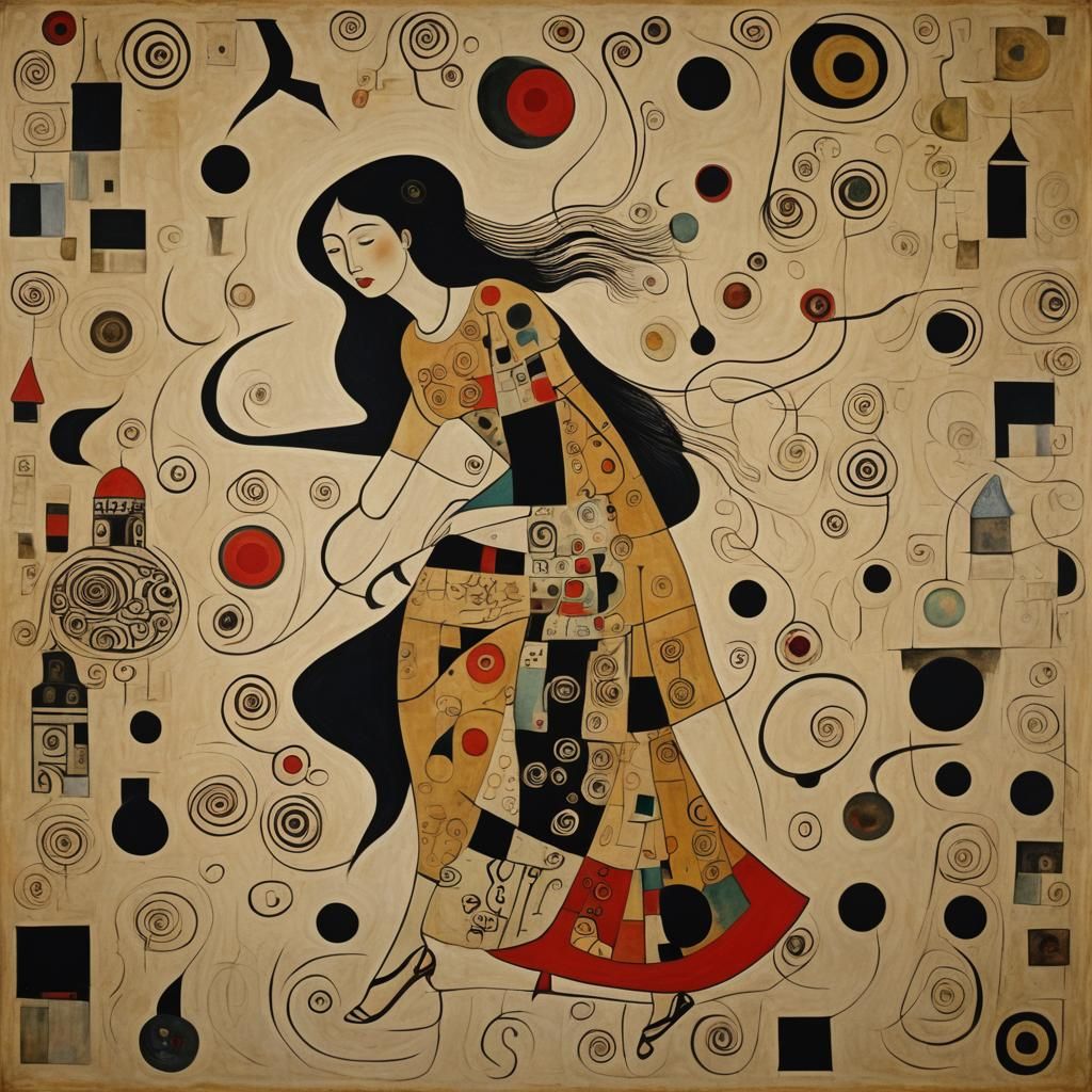 Woman Escaping Samsara in Surrealist Style