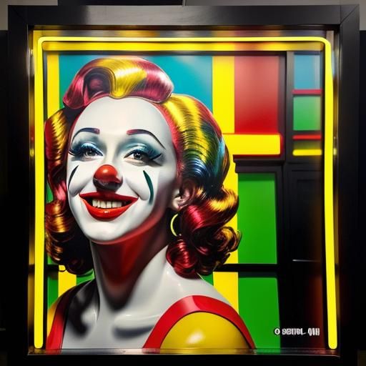Pop Art Clown at McDonald's in 3D Rendering