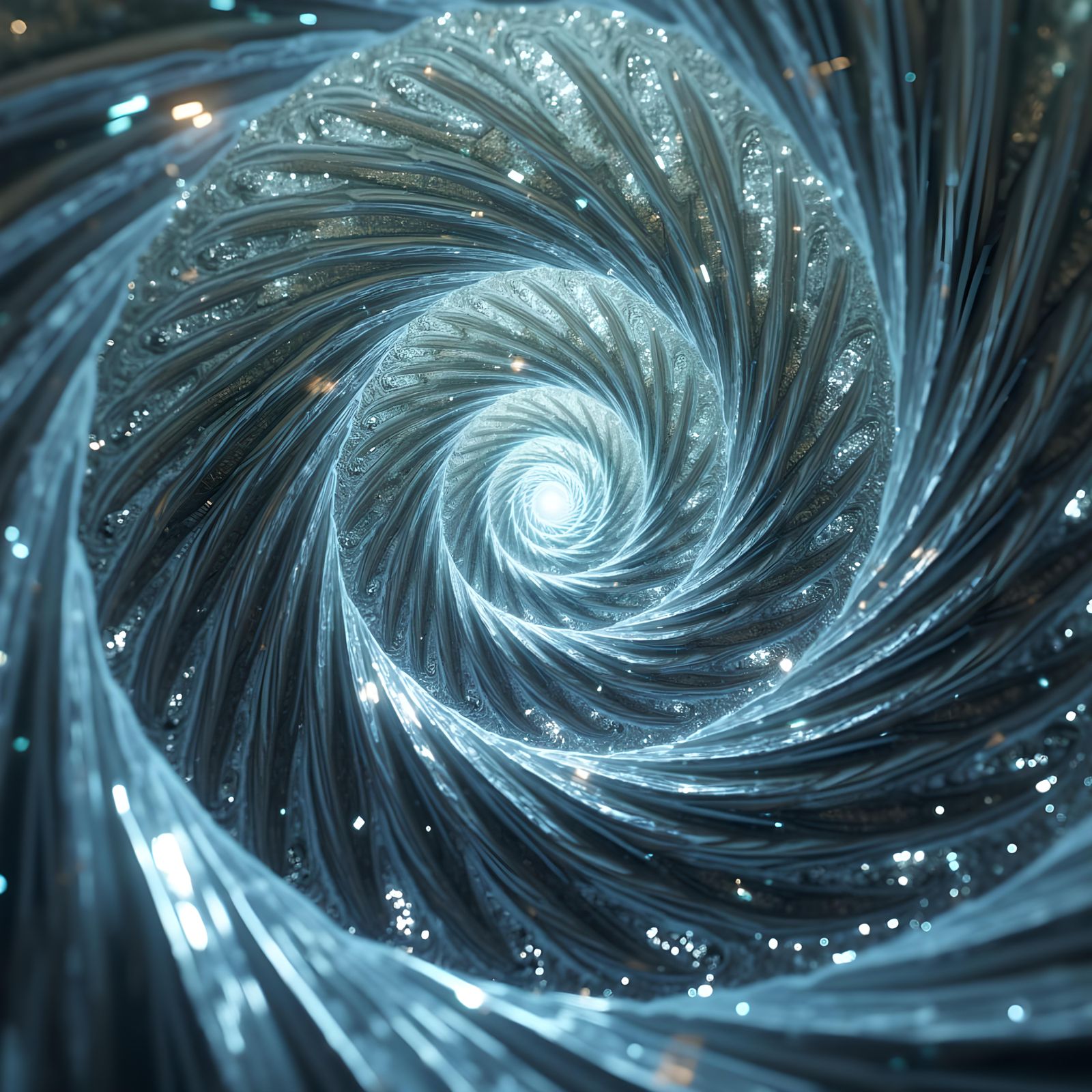 Op Art Fractal Design with Glassmorphism