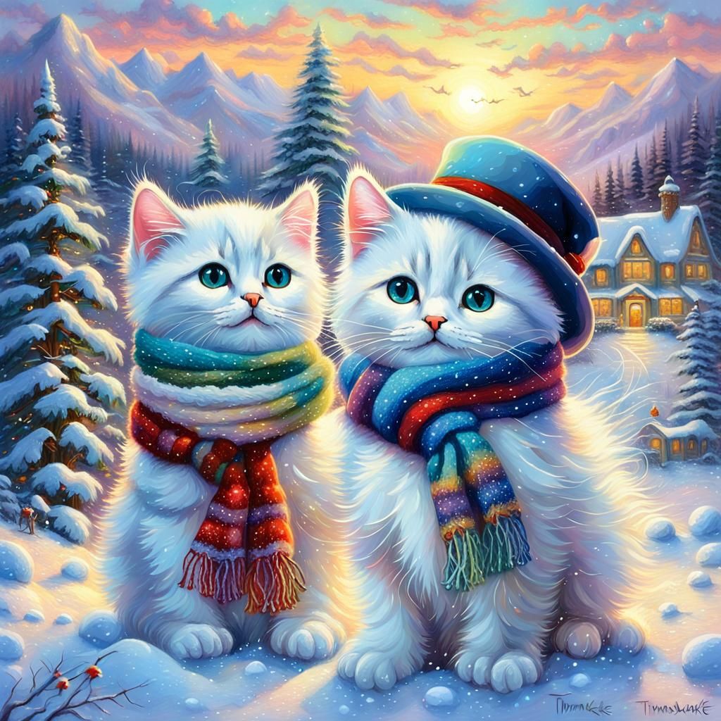 Whimsical Winter Wonderland in Hyperdetailed Fantasy Style