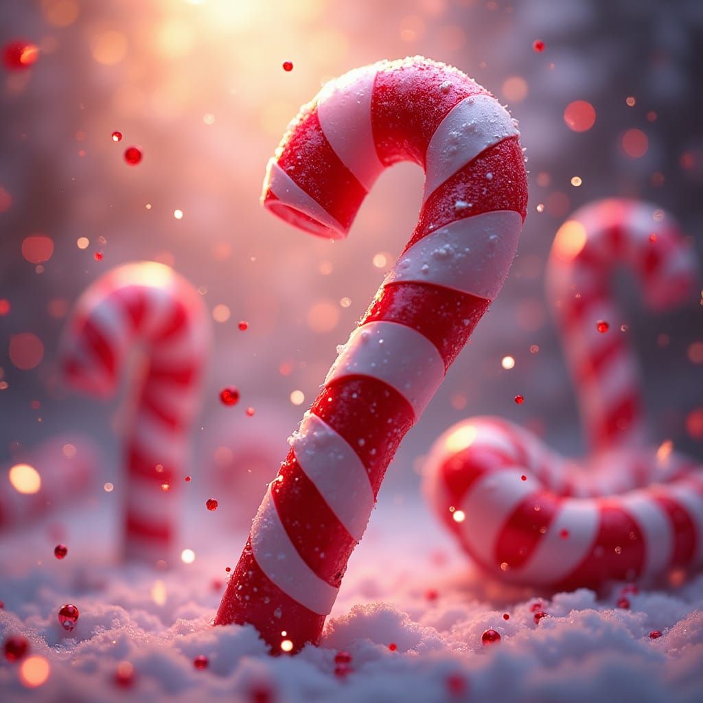 Animated Candy Cane Dance: A Whimsical Digital Art