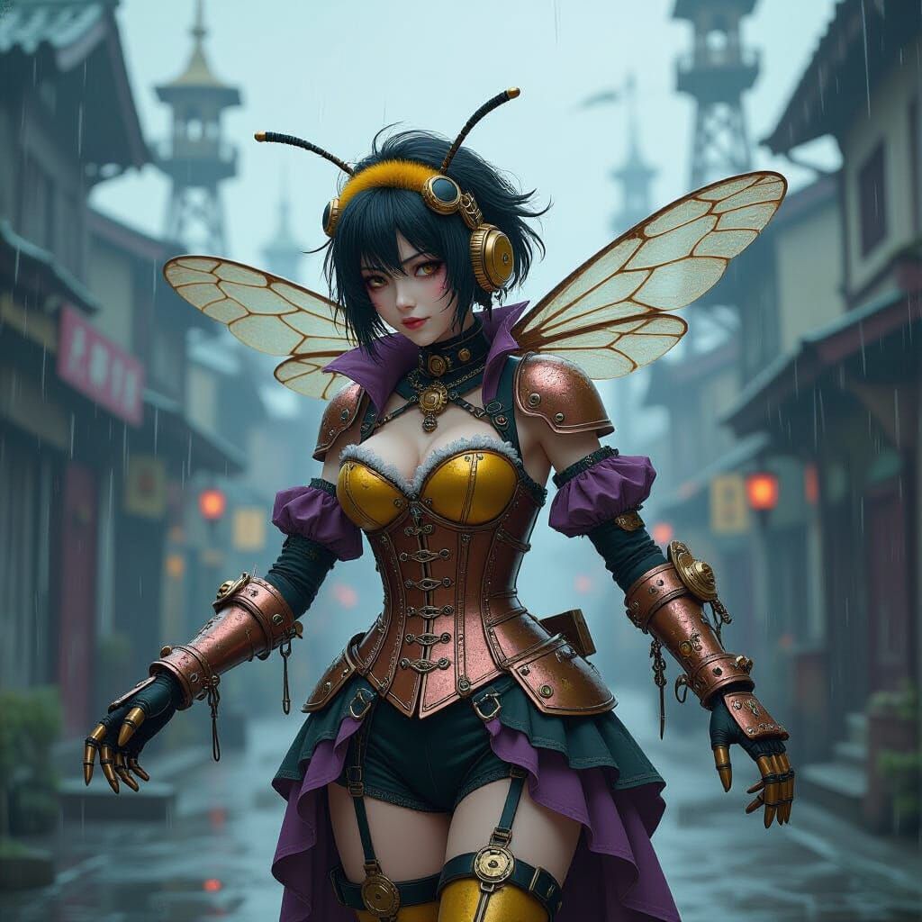Steampunk Bee Dances in Post-Apocalyptic Rain