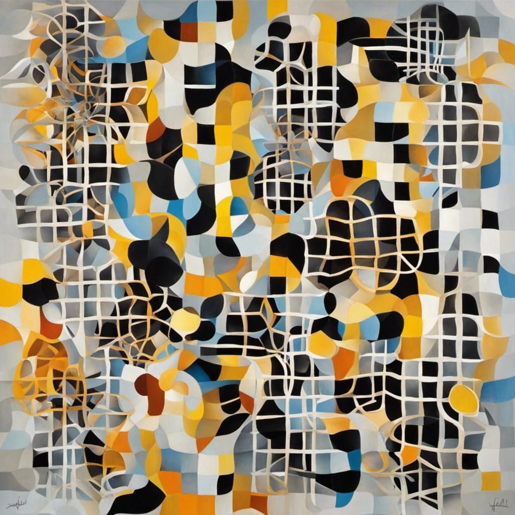 Snowflakes and Honeycomb in Kinetic Art Style