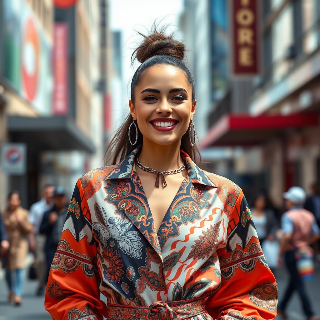 Supermodel in Cutting-Edge 2020s Fashion