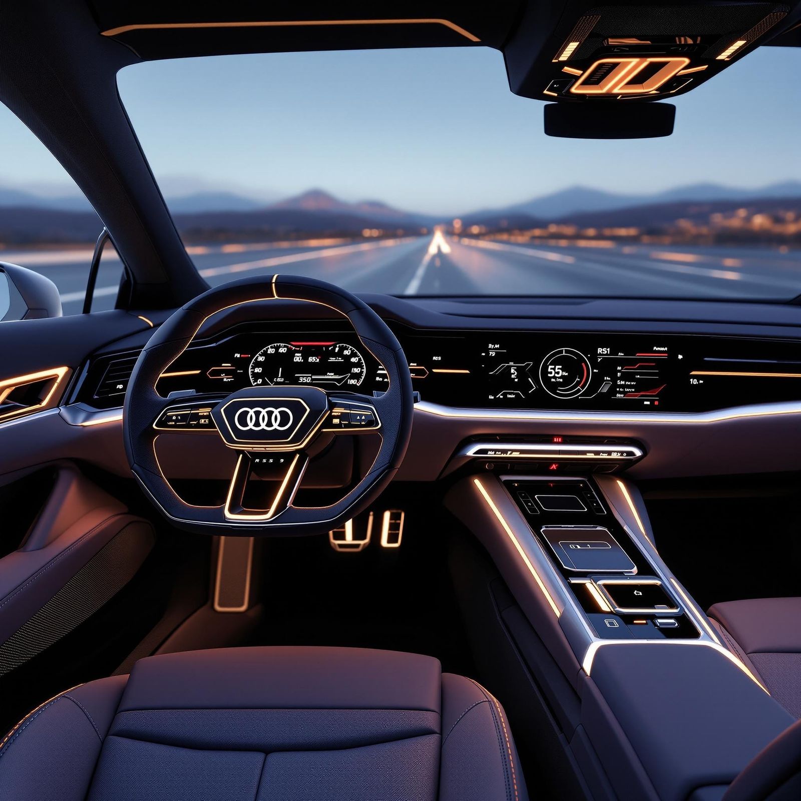 Futuristic Audi RS9 Interior with Holographic Display
