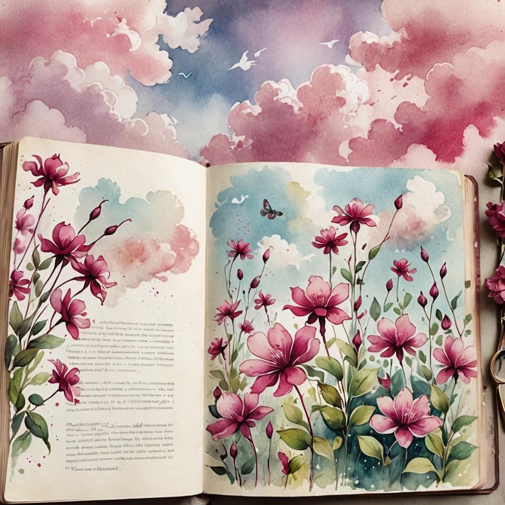 Vintage Watercolor Journal Concept Art