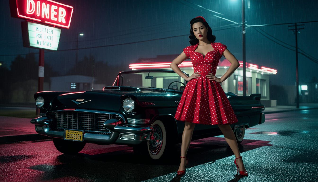 Rockabilly Woman at Midnight Diner