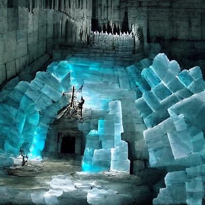 Icy Cavernous Dungeon Inspired by Dark Souls