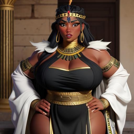 Egyptian Goddess of Passion in Revealing Toga