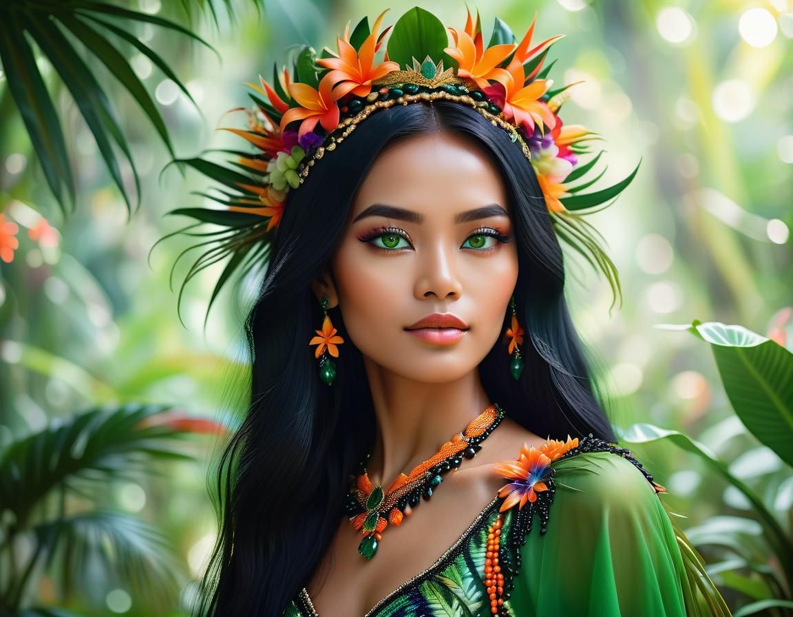 Lush Jungle Portrait of Malaysian Princess