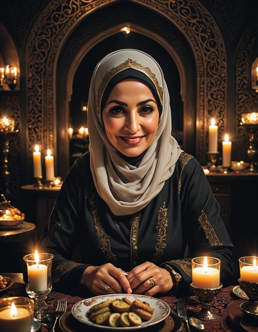 Detailed Portrait of a Middle Eastern Woman in Hijab