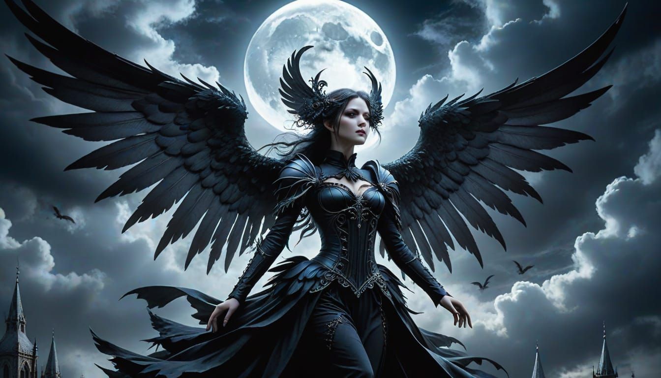 Darkangel in Gothic Dark Fantasy Style