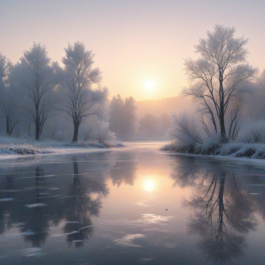 Serene Winter Cityscape in Photorealistic Digital Art