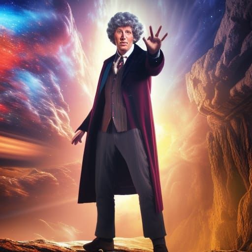 Tom Baker Doctor Who in Sci-Fi Scene