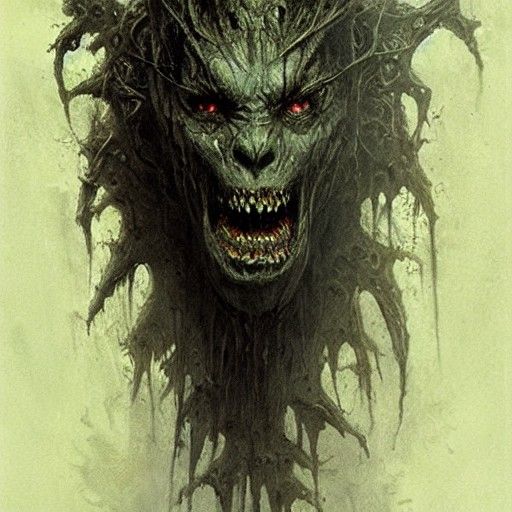 Menacing Cacodemon in Dark Fantasy Style