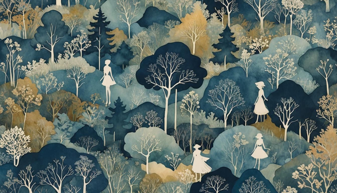 Ethereal Cyanotype Landscapes with Paper Dolls