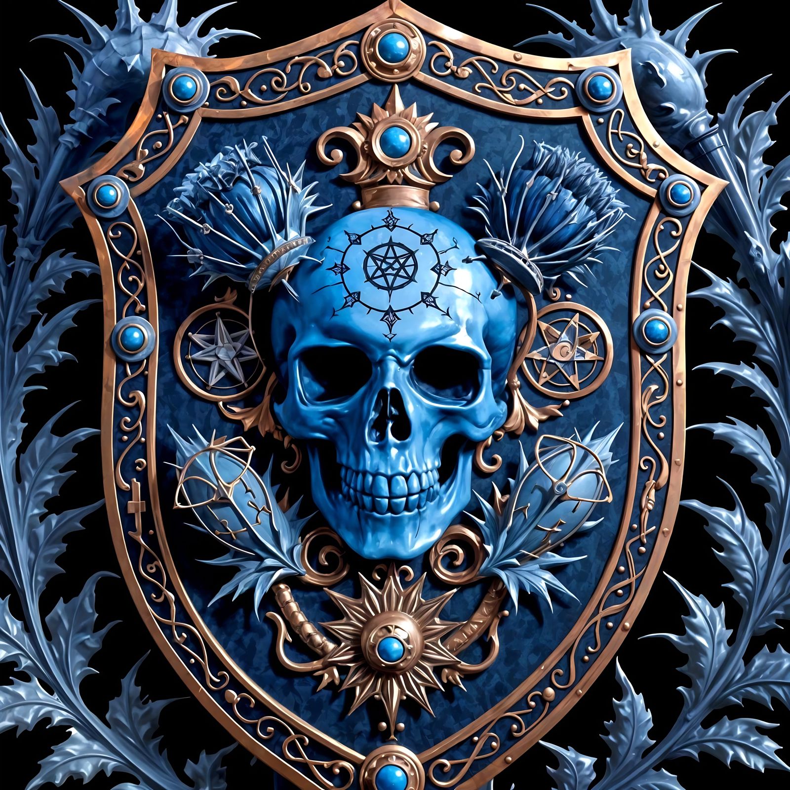 Blue Skull Shield