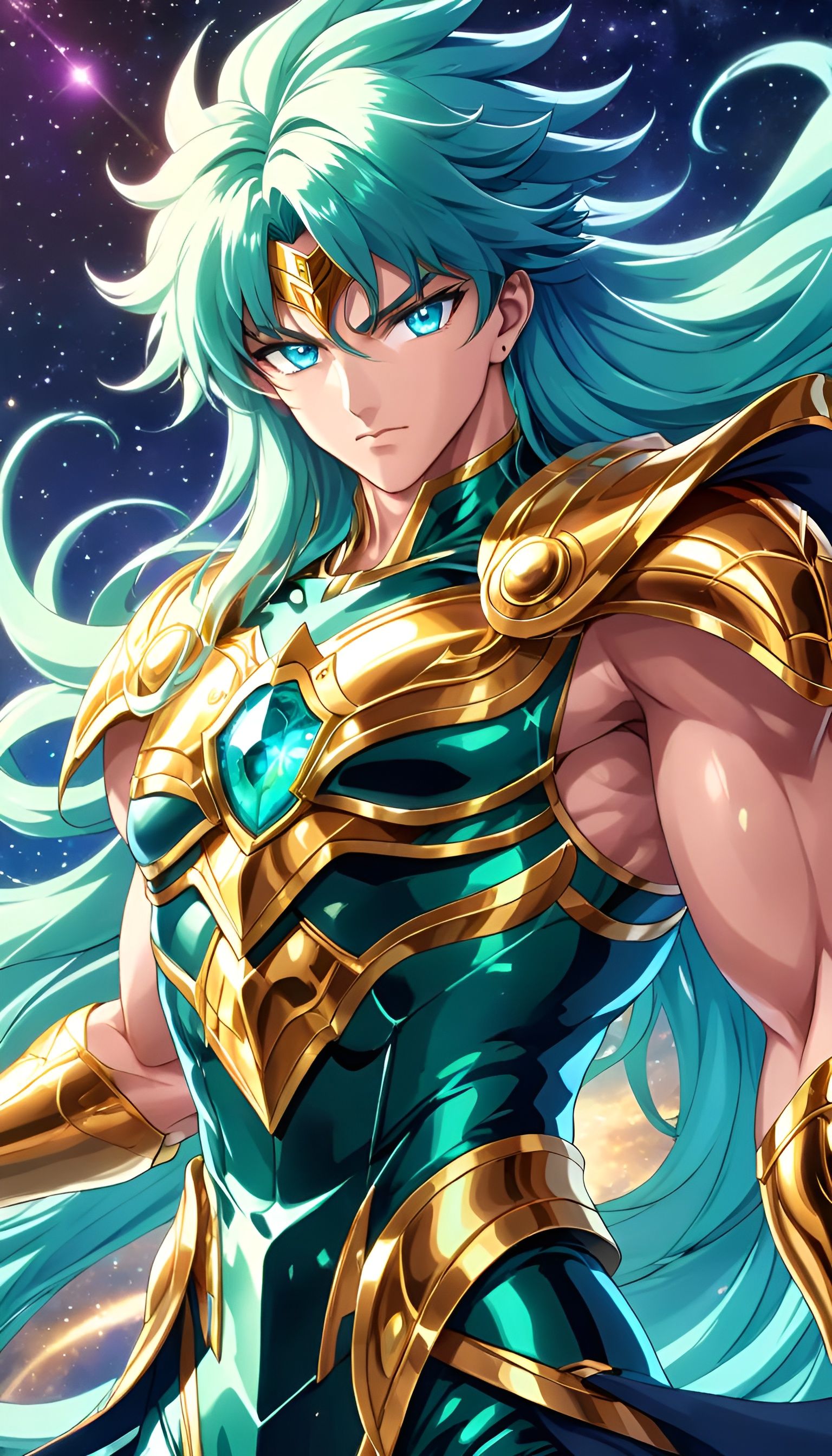 Aquarius Gold Saint Warrior in Detailed 8k