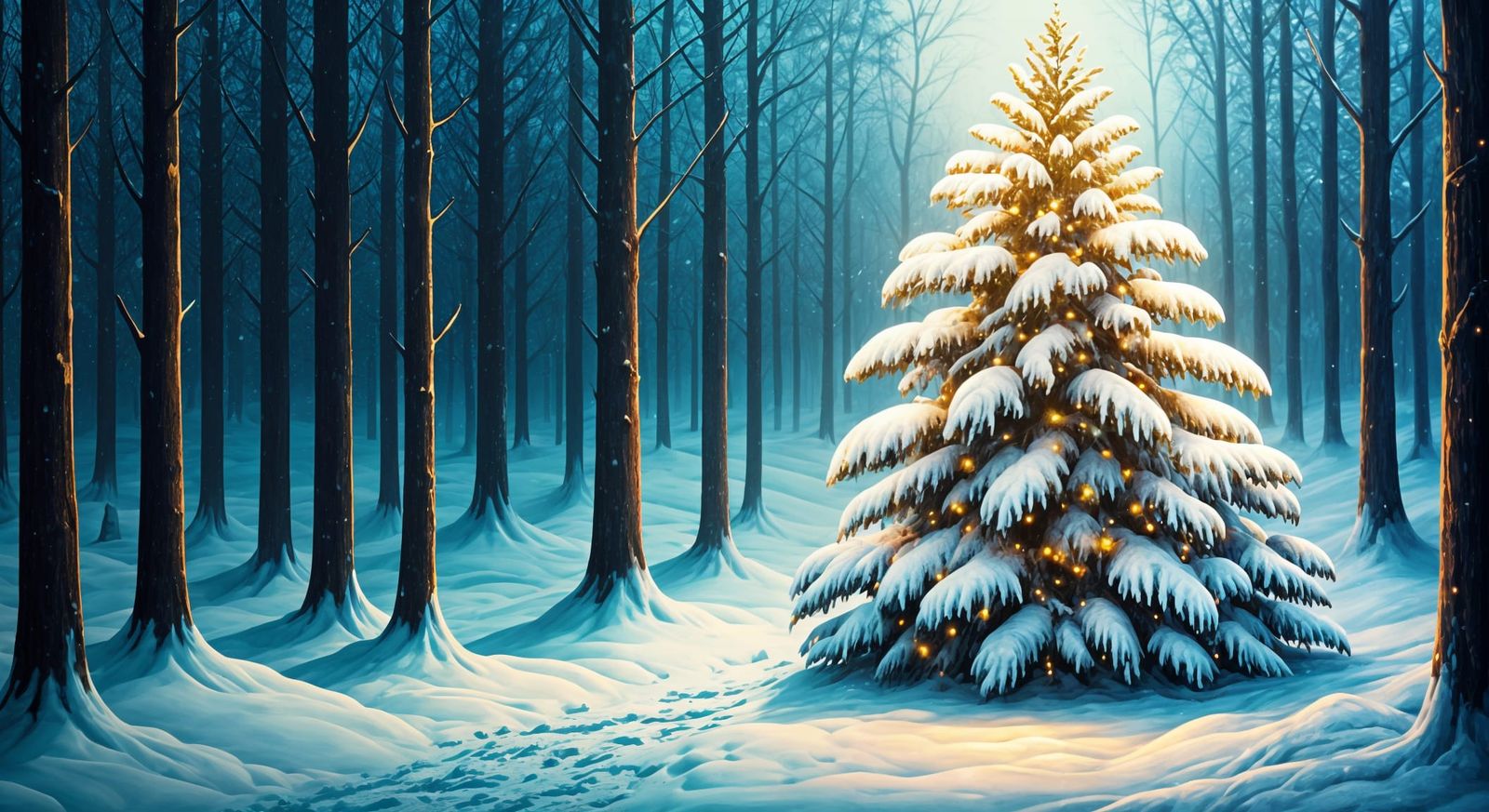 Whimsical Winter Wonderland Illuminated Christmas Tree