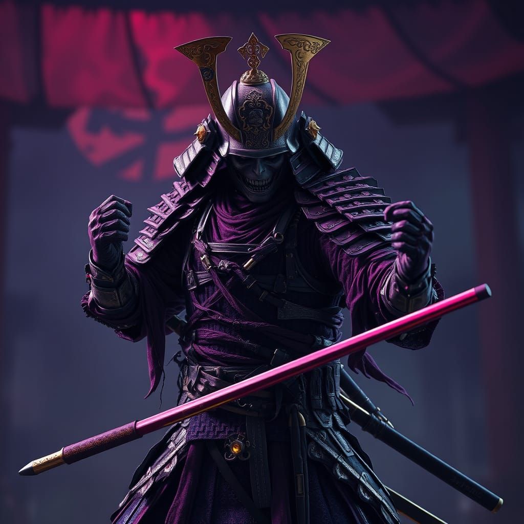 Undead Samurai in Dark Fantasy Style
