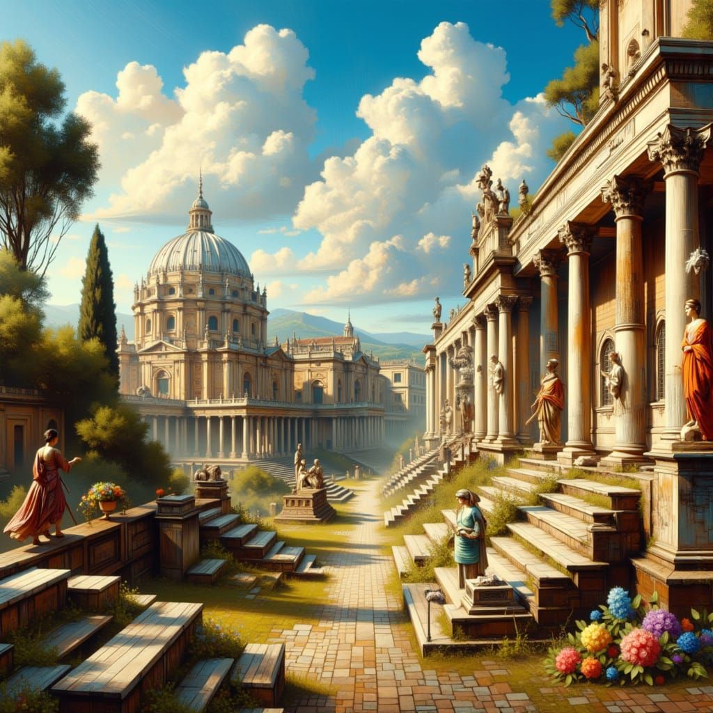 Ancient Rome Capriccio Views in Pannini Style