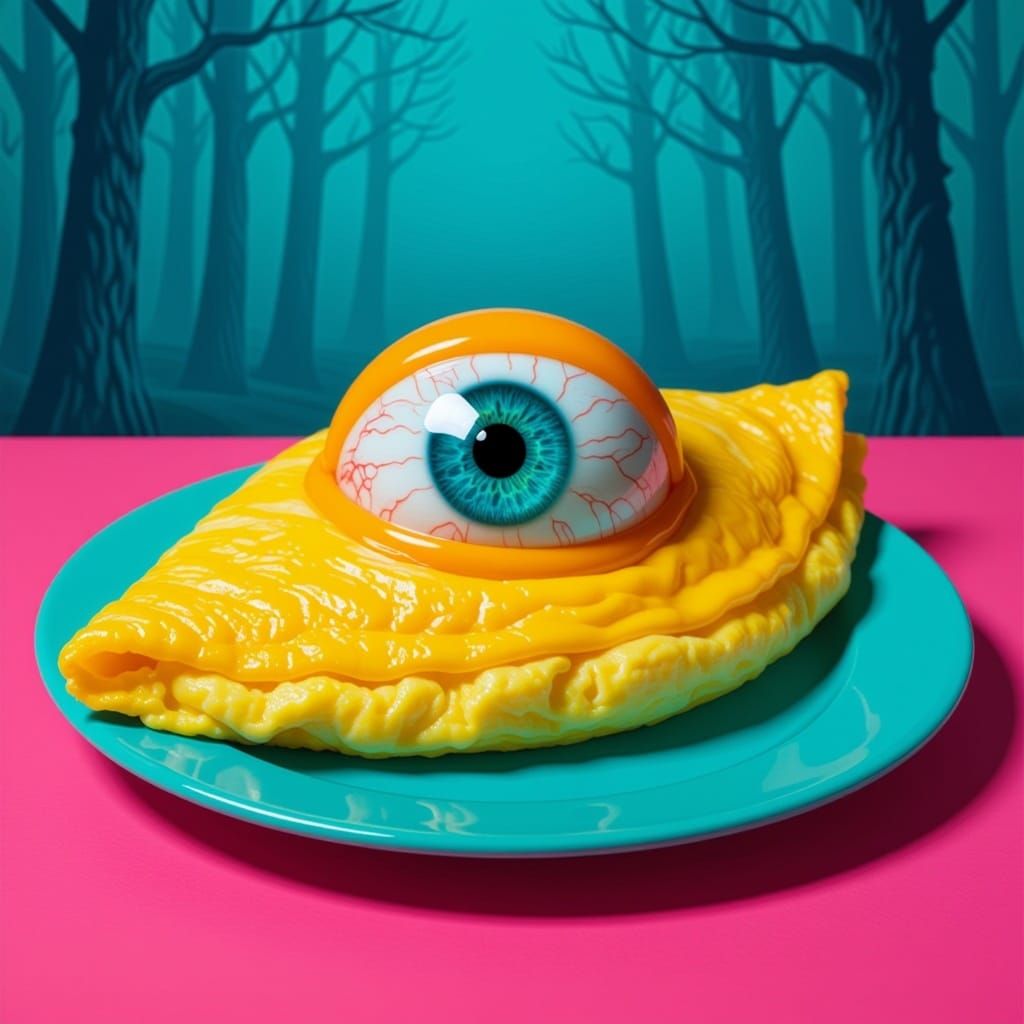 Surreal Eyeball Omelette Inspired by Ash Thorp