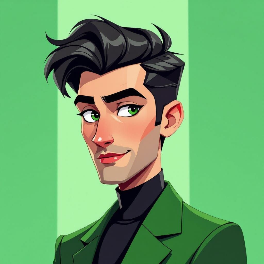 Stylized Animated Character in Neo-Minimalist Cartoon Style