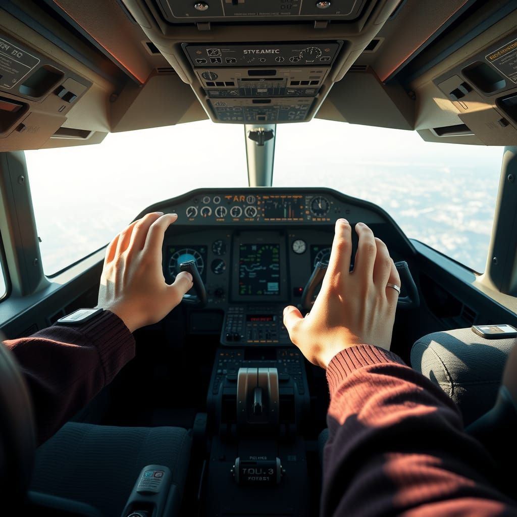 Aerodynamic Precision: Photorealistic Flight Simulator Cockp...