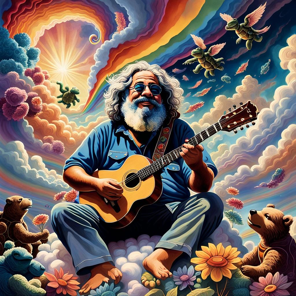 Jerry Garcia's Surreal Heaven Concert: A Digital Painting