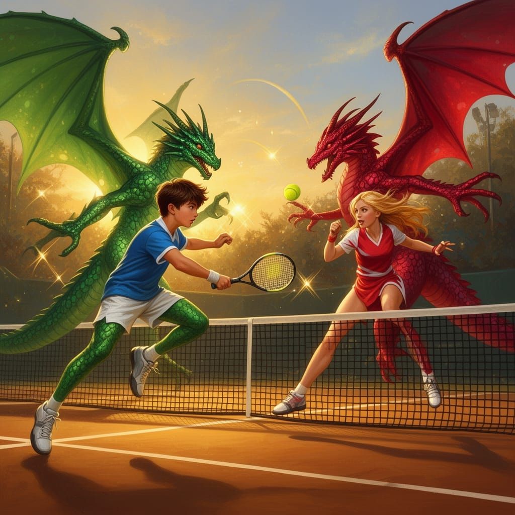 Dragon Duo in Epic Tennis Match