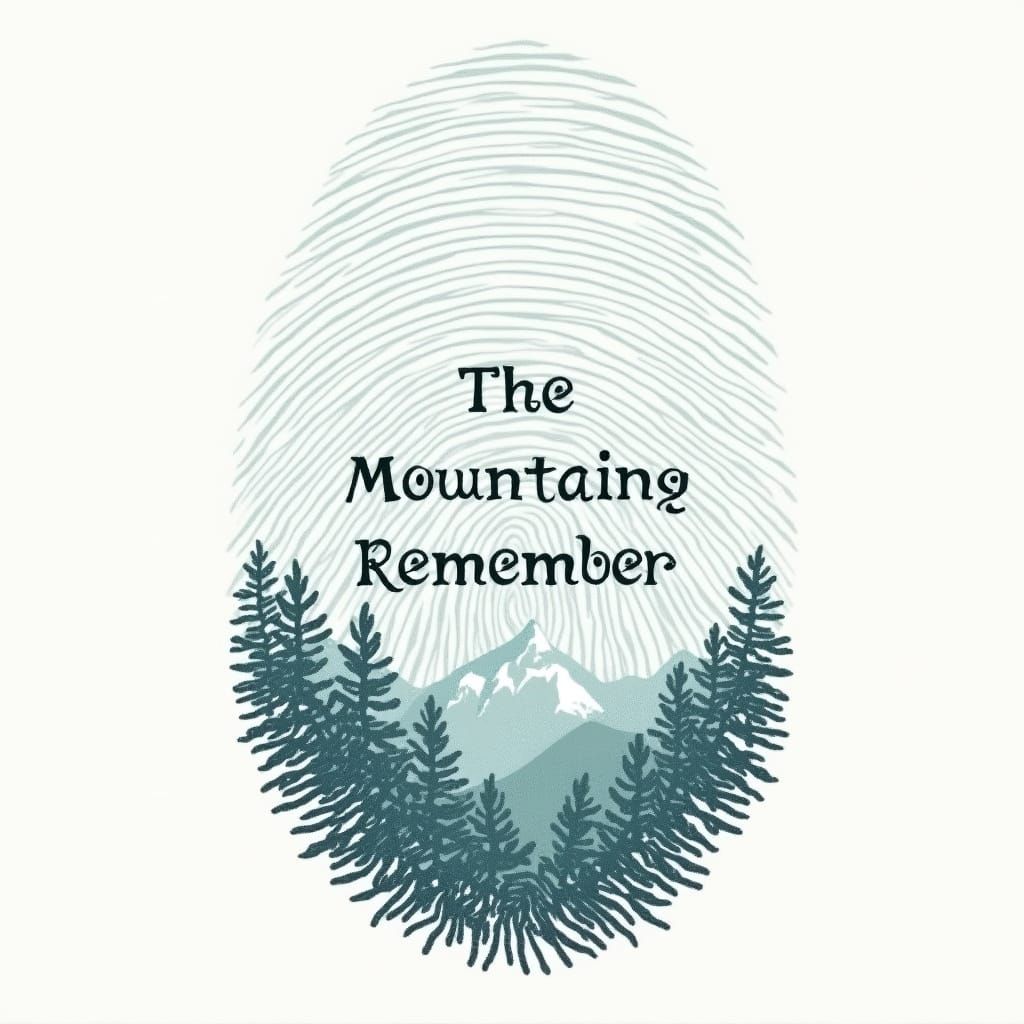 Elegant Himalayan Peaks Fingerprint Art in Monochrome