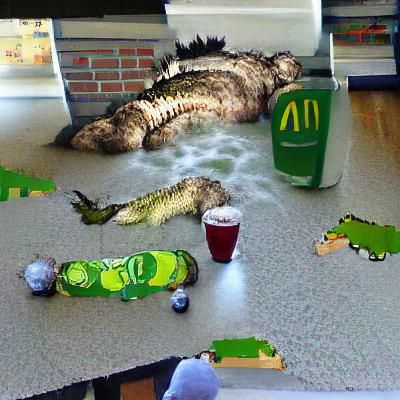 Hyperrealistic Alligator's Tragic Sprite Encounter