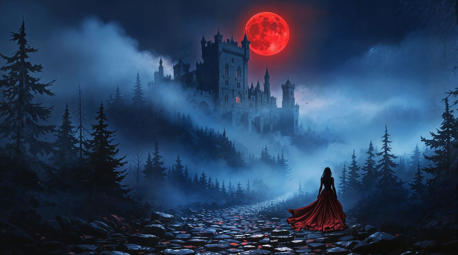Romantic Gothic Departure in Crimson
