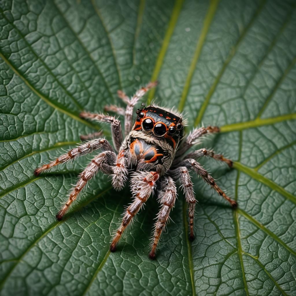 Jumping Spider Portrait in Macro Detail