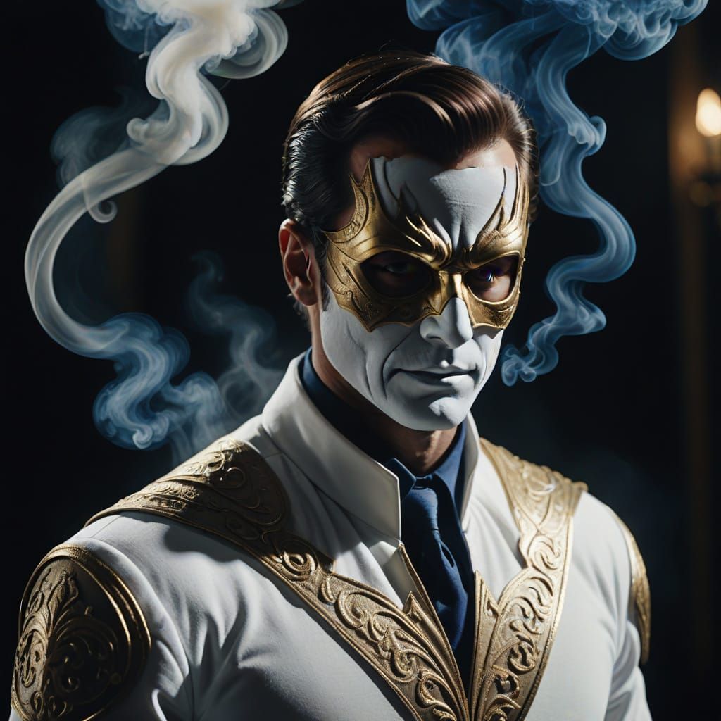 American Stage Magician Superhero in Hyperrealistic Film Sti...