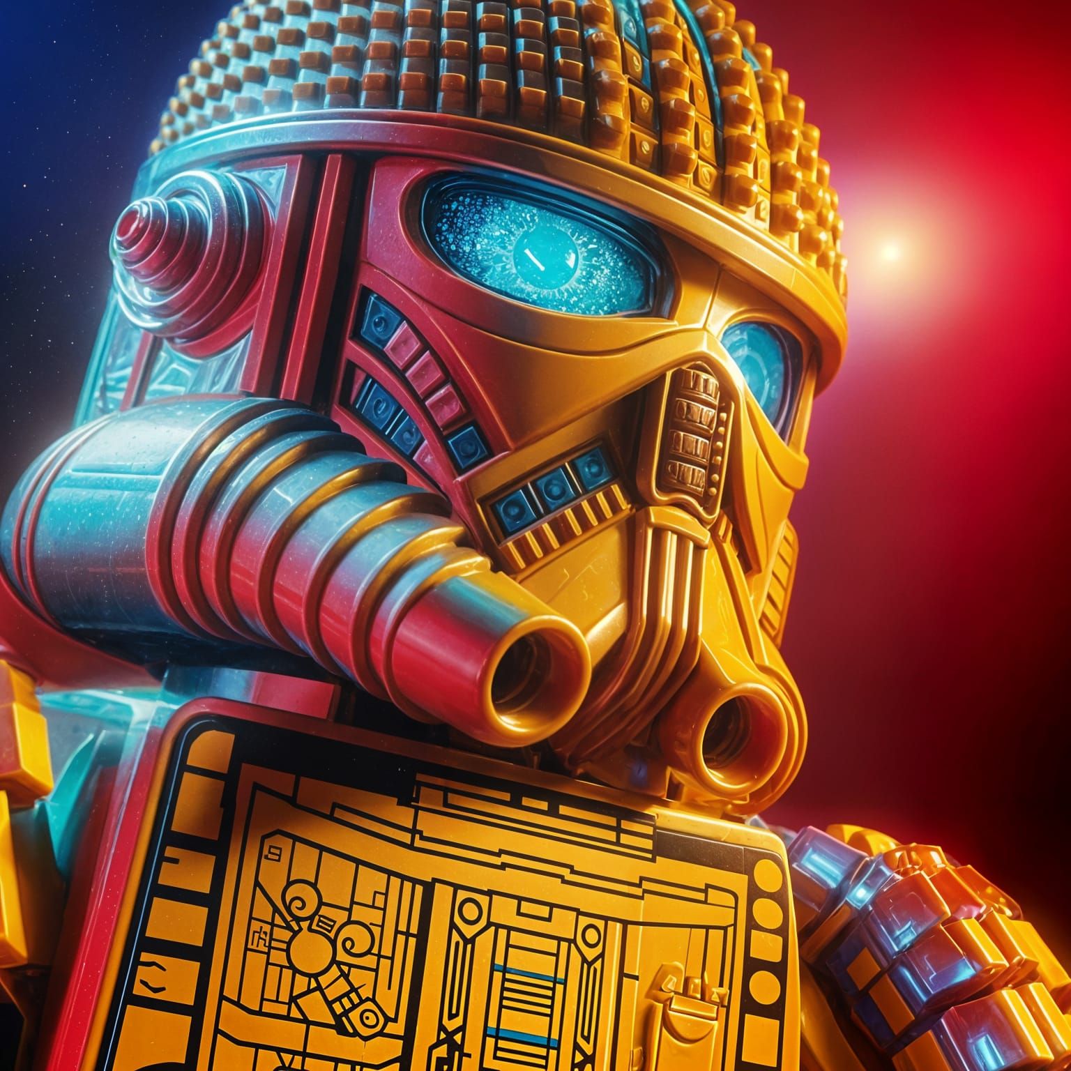 Hyperrealistic Giant Lego Minifigure Concept Art