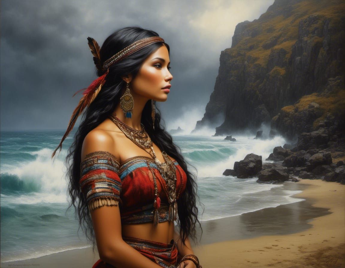 Romantic Encounter on a 17th Century Beach