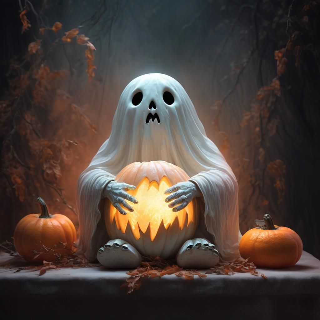 Ethereal Pumpkin Ghostie: A Halloween Fantasy