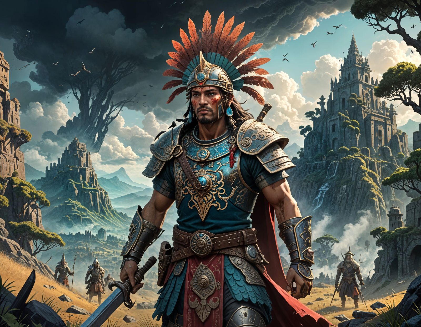 Epic Fantasy Conquest in Vibrant, Detailed Style