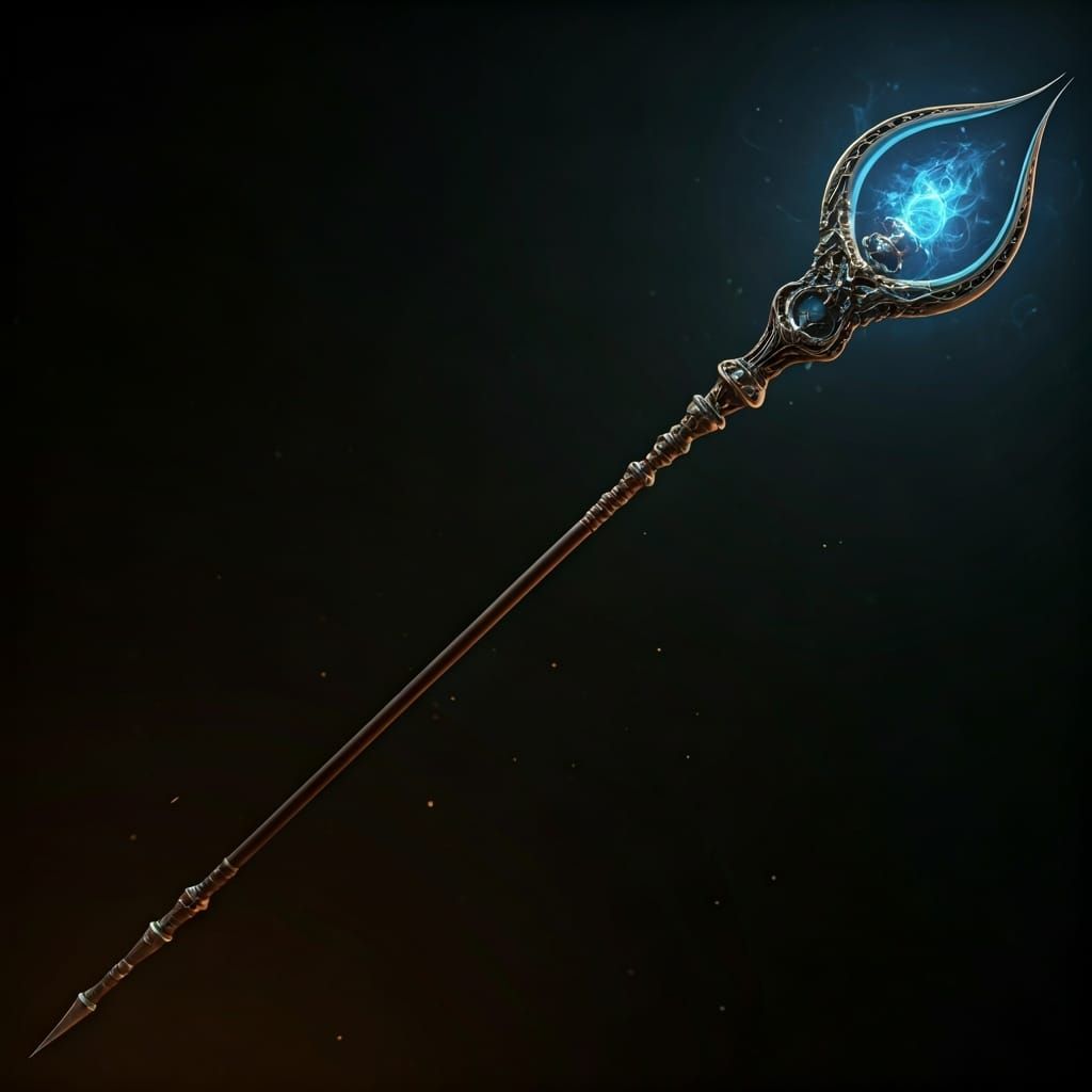 Ornate Staff with Open Mouth: Fantasy Illustration