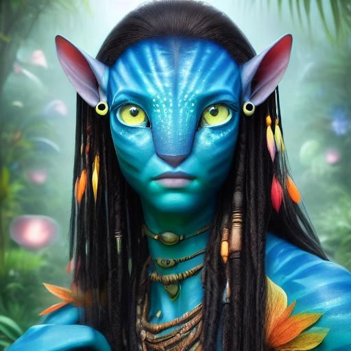 Photorealistic Portrait of a Female Na'vi Character